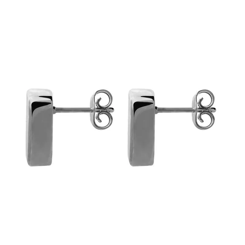 Sterling Silver Blue John Barrel Stud Earrings