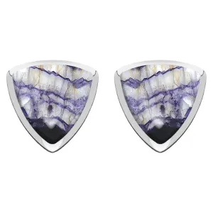 Sterling Silver Blue John Curved Triangle Stud Earrings