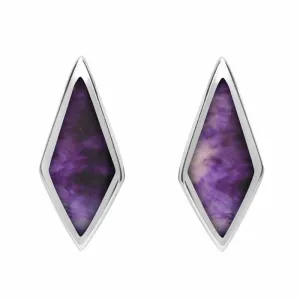 Sterling Silver Blue John Diamond Shaped Stud Earrings
