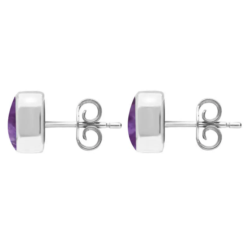 Sterling Silver Blue John Dinky Cushion Stud Earrings