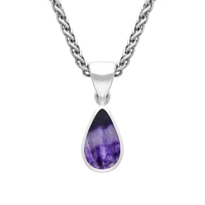 Sterling Silver Blue John Dinky Pear Necklace