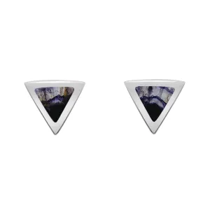 Sterling Silver Blue John Dinky Triangle Stud Earrings