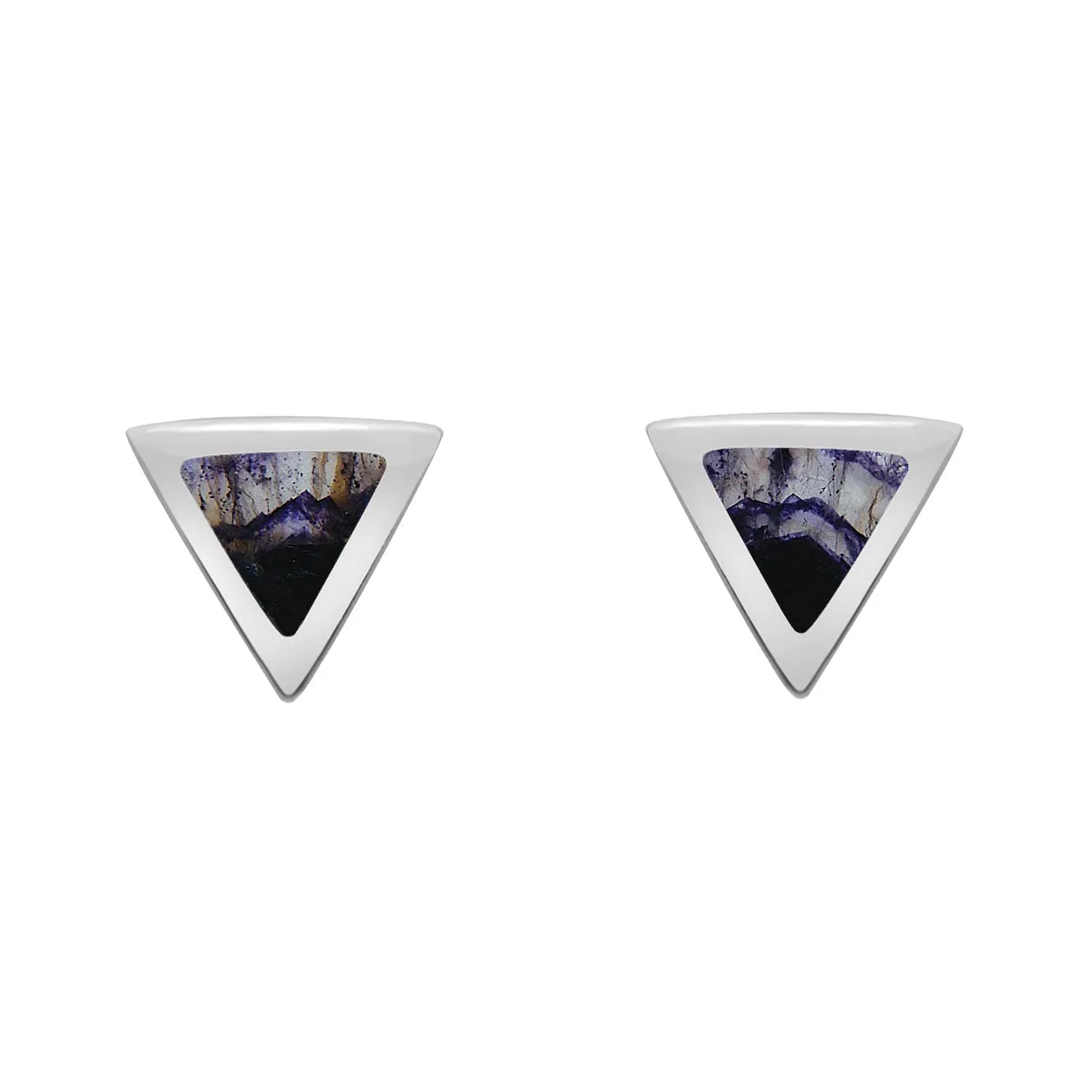 Sterling Silver Blue John Dinky Triangle Stud Earrings