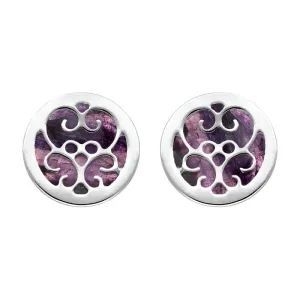 Sterling Silver Blue John Flore Filigree Stud Earrings