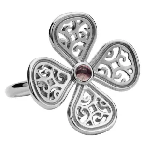 Sterling Silver Blue John Flore Four Petal Filigree Ring