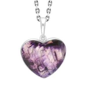 Sterling Silver Blue John Heart Necklace D