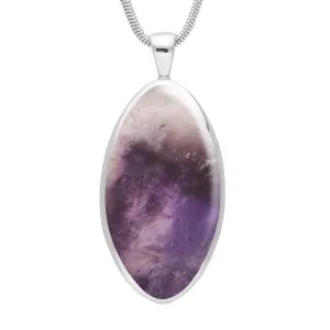 Sterling Silver Blue John Large Oval Necklace