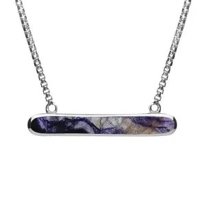 Sterling Silver Blue John Lineaire Oval Necklace