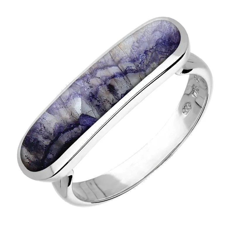 Sterling Silver Blue John Lineaire Petite Oval Ring