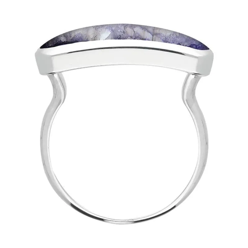 Sterling Silver Blue John Lineaire Petite Oval Ring