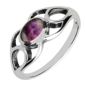 Sterling Silver Blue John Oval Lattice Ring
