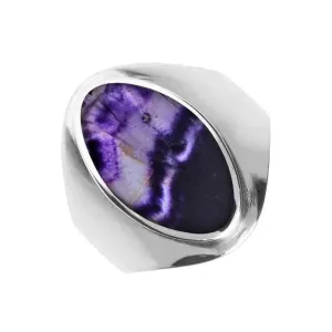 Sterling Silver Blue John Oval Ring