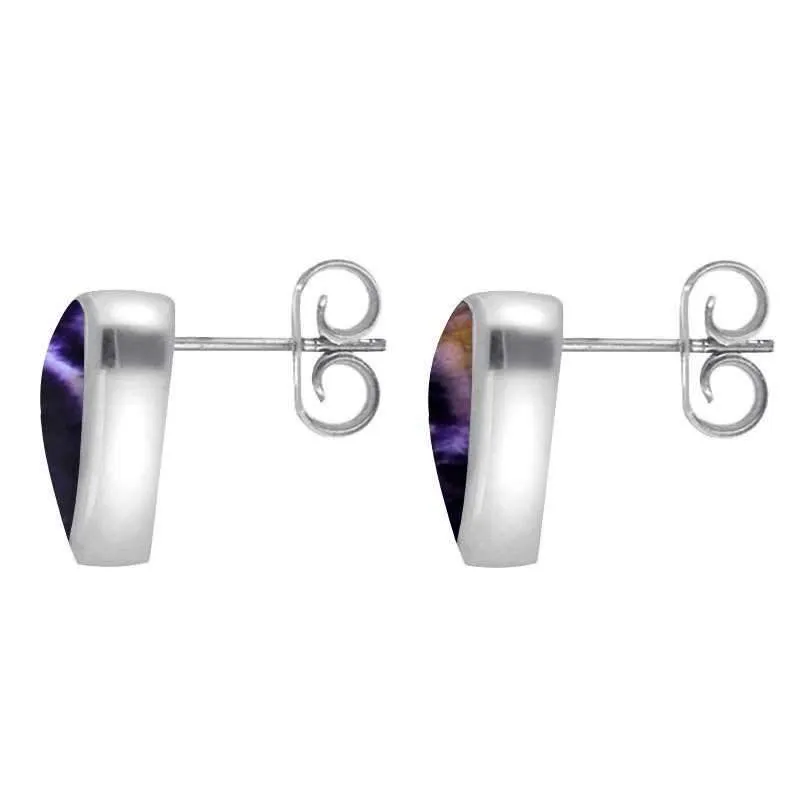 Sterling Silver Blue John Small Curved Triangle Stud Earrings