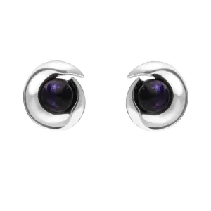 Sterling Silver Blue John Spiral Stud Earrings