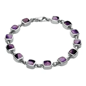 Sterling Silver Blue John Square Cushion Bracelet