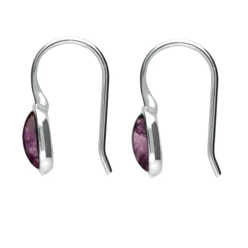 Sterling Silver Blue John Stone Cushion Drop Earrings
