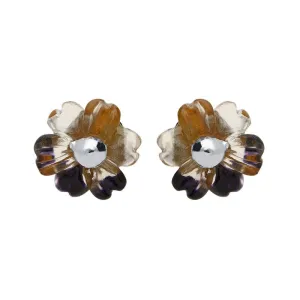 Sterling Silver Blue John Tuberose 6mm Dahlia Stud Earrings