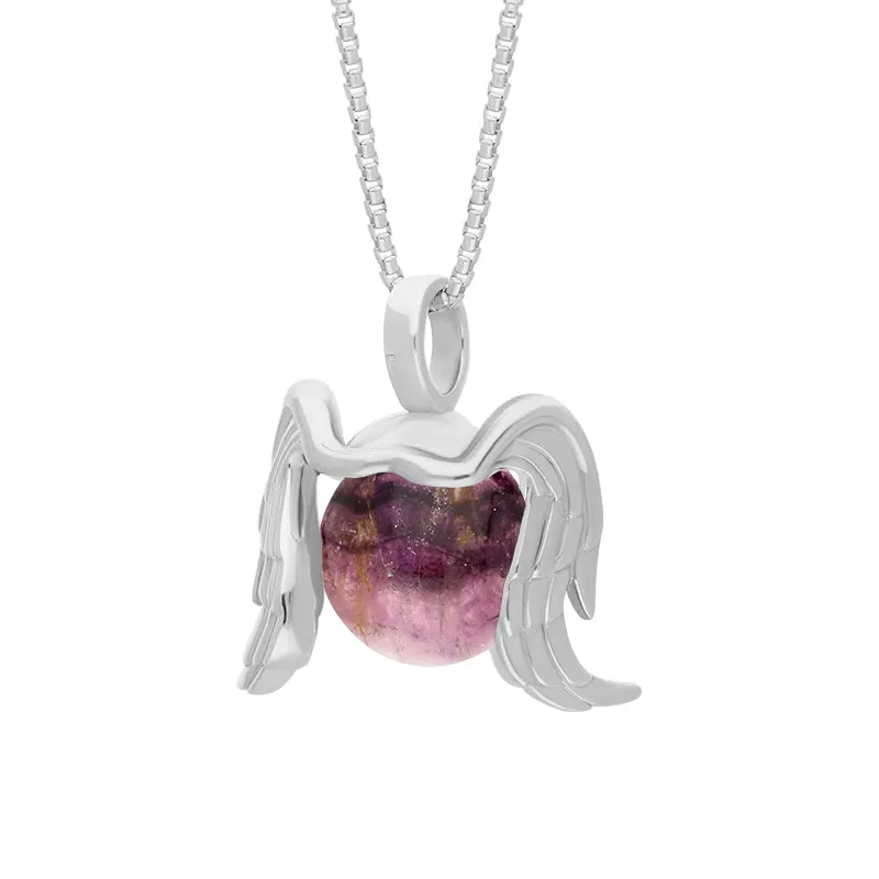 Sterling Silver Blue John Zodiac Virgo 10mm Bead Pendant