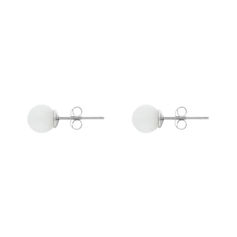 Sterling Silver Cararra 8mm Round Stud Earrings