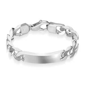 Sterling Silver Chunky Identity Bracelet D