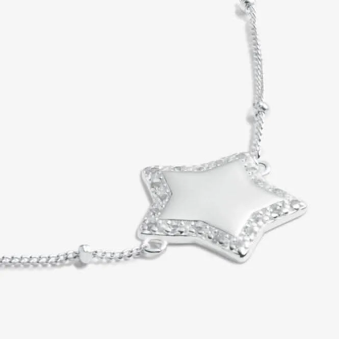 Sterling Silver Congratulations Star Pave 16cm   3cm Bracelet JJS0008