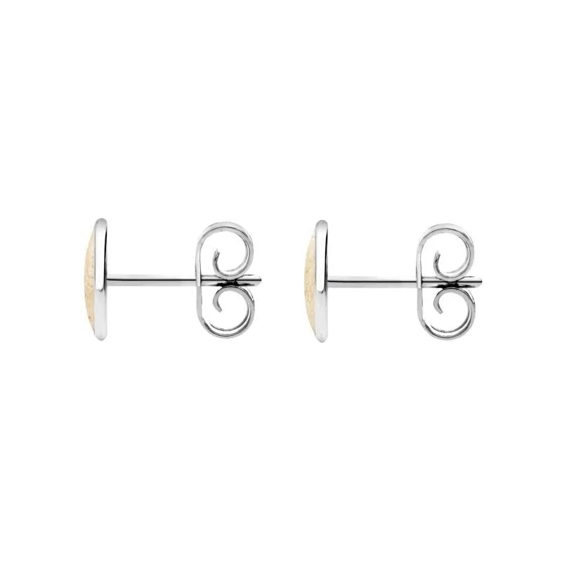 Sterling Silver Coquina 7 x 5mm Classic Small Oval Stud Earrings
