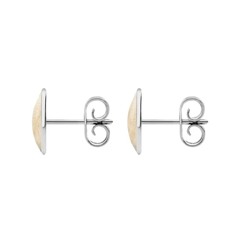 Sterling Silver Coquina 8 x 10mm Classic Large Oval Stud Earrings