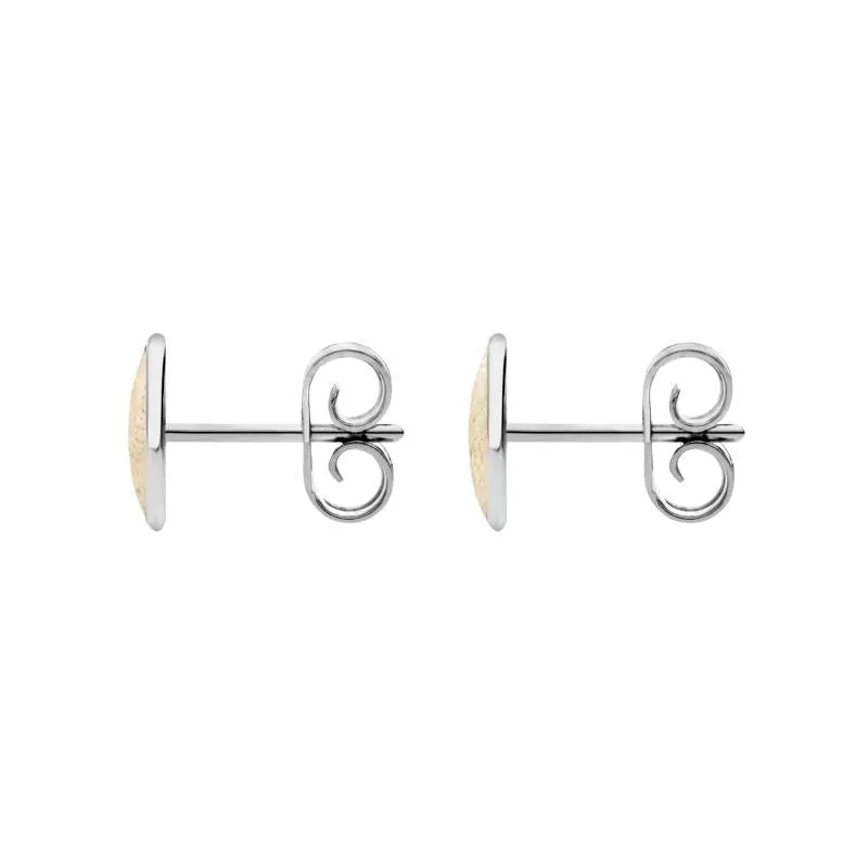 Sterling Silver Coquina 8 x 6mm Classic Medium Oval Stud Earrings