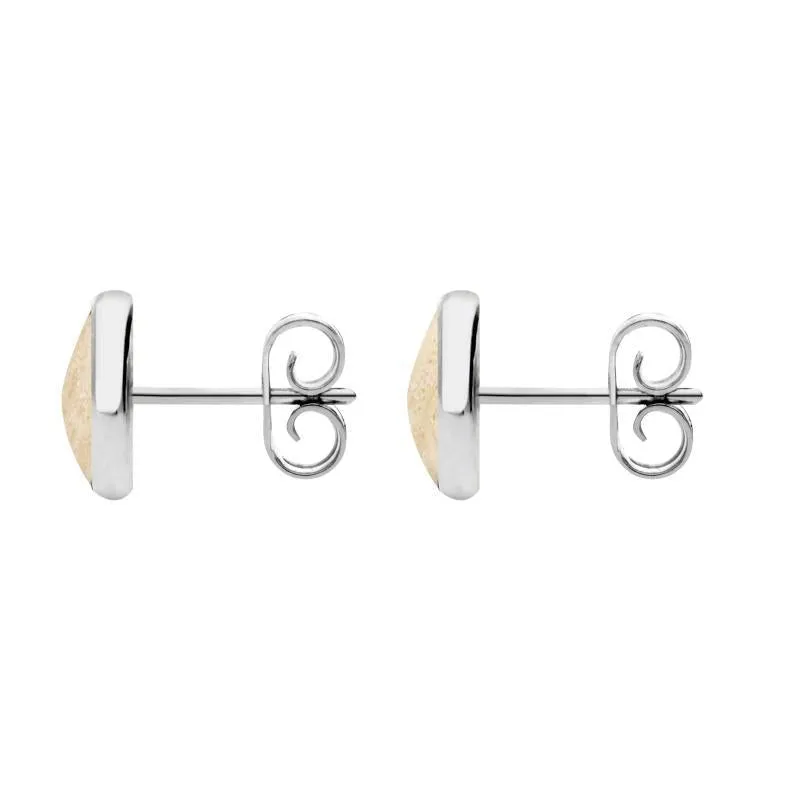 Sterling Silver Coquina 8mm Classic Large Round Stud Earrings