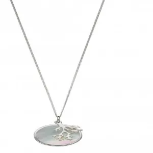 Sterling Silver Coral Pendant With Mop P4836W