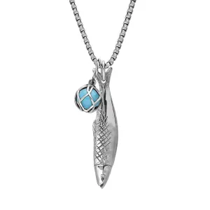 Sterling Silver Emma Stothard Silver Darling Turquoise Float Small Charm Necklace