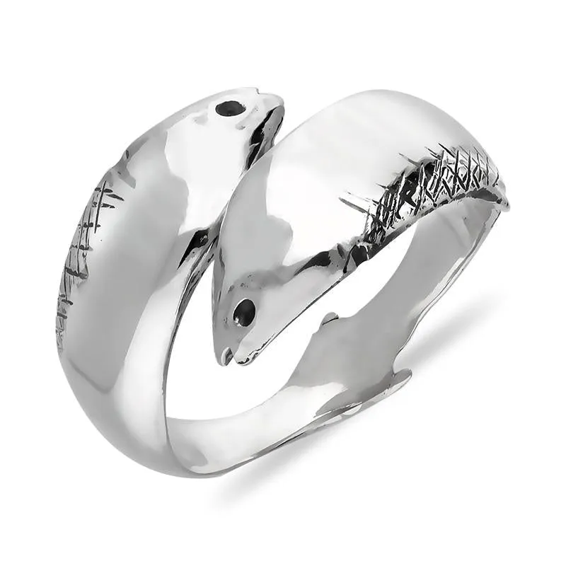 Sterling Silver Emma Stothard Silver Darling Wide Crossover Ring