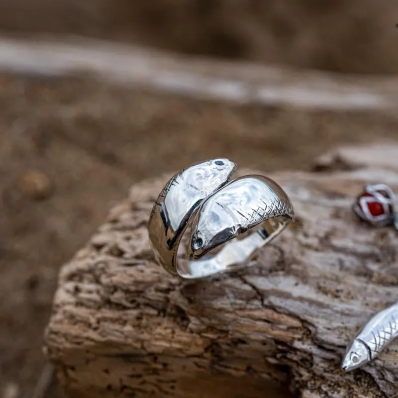 Sterling Silver Emma Stothard Silver Darling Wide Crossover Ring