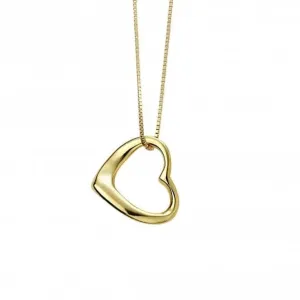 Sterling Silver Gold Plated Slip On Heart Pendant P4869