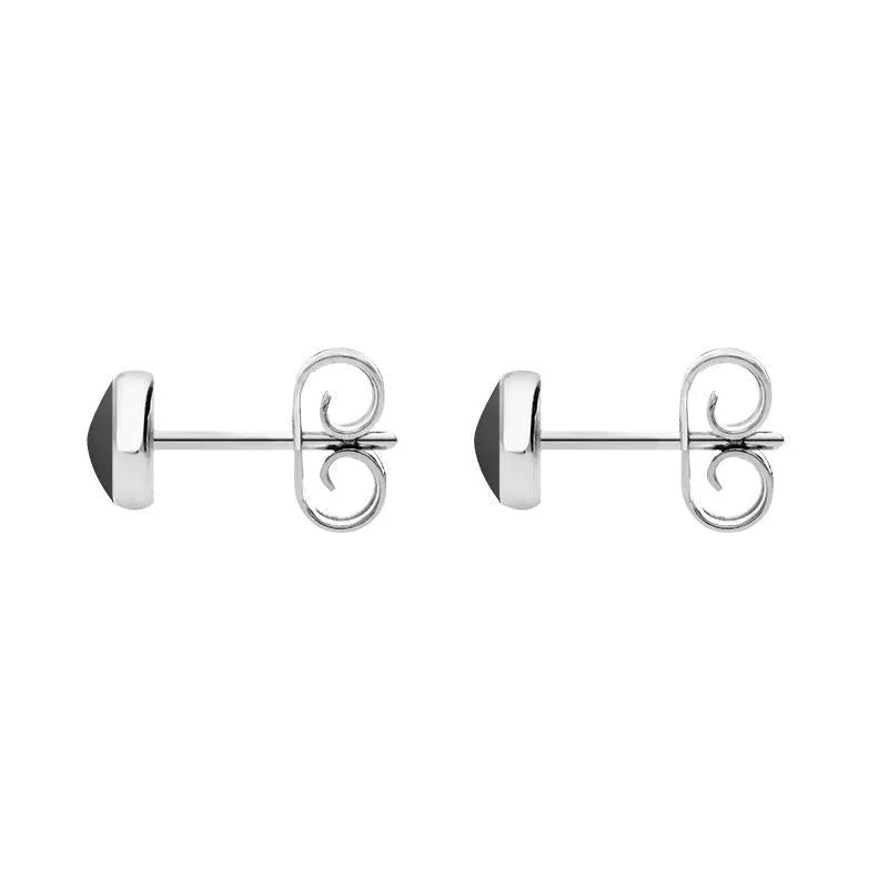 Sterling Silver Hematite 5mm Classic Small Round Stud Earrings