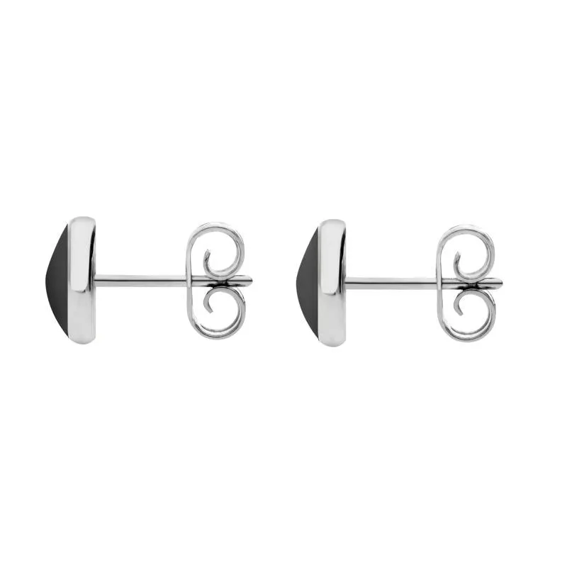 Sterling Silver Hematite 6mm Classic Medium Round Stud Earrings
