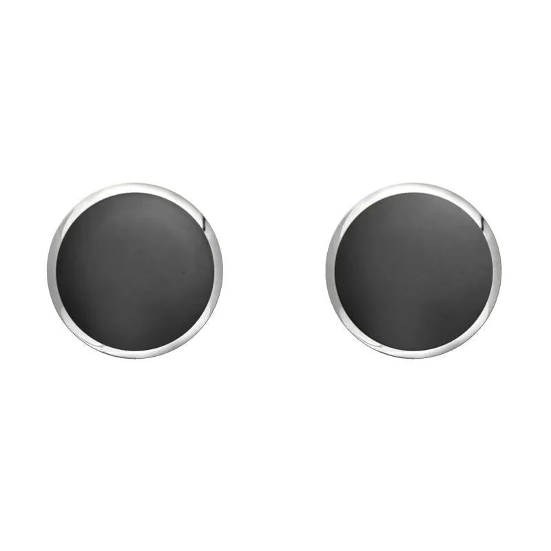 Sterling Silver Hematite 6mm Classic Medium Round Stud Earrings