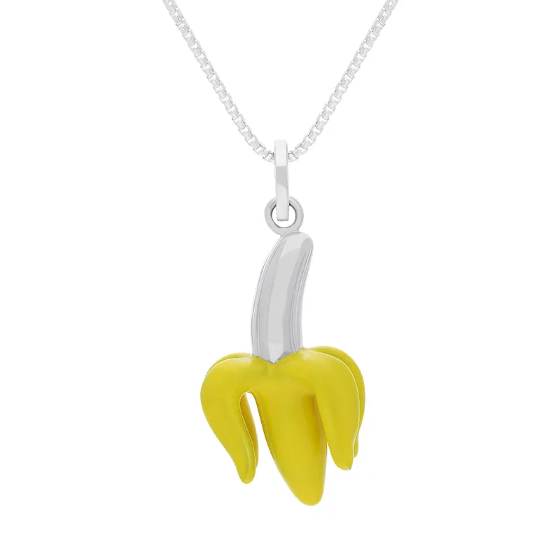 Sterling Silver House & Garden Yellow Open Banana Large Pendant D D