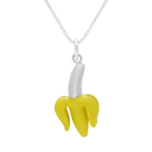 Sterling Silver House & Garden Yellow Open Banana Large Pendant D D