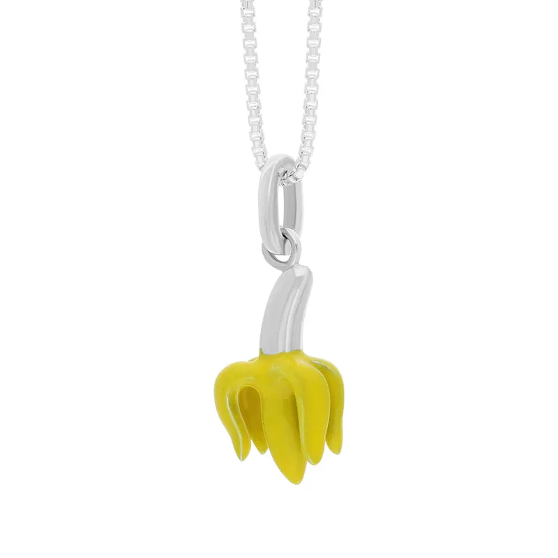 Sterling Silver House & Garden Yellow Open Banana Small Pendant D D