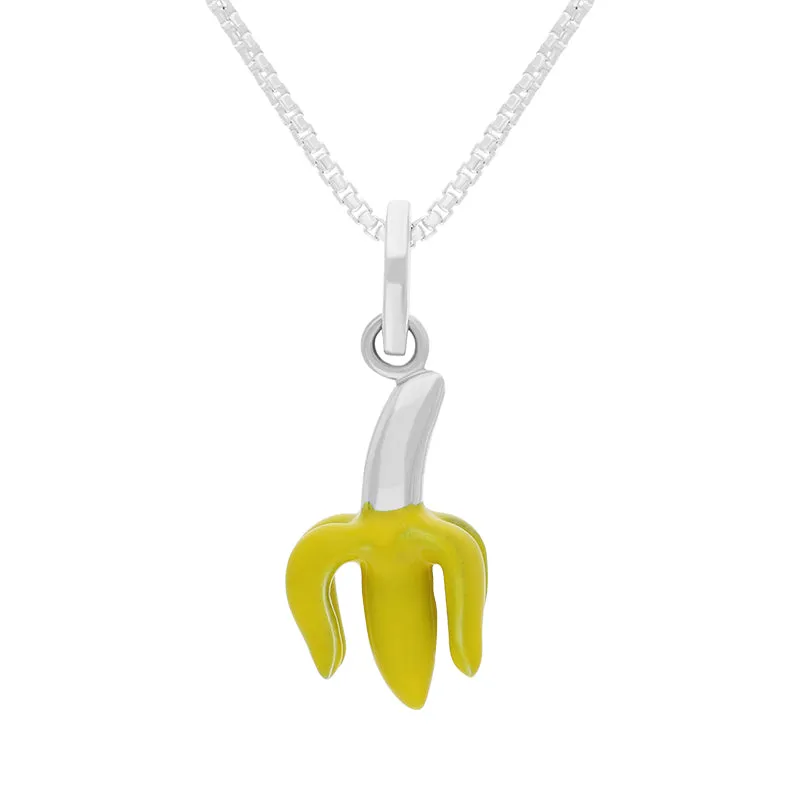 Sterling Silver House & Garden Yellow Open Banana Small Pendant D D