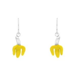 Sterling Silver House & Garden Yellow Peeled Banana Earrings D