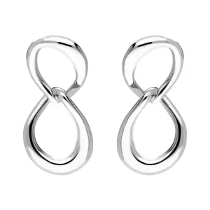 Sterling Silver Infinity Link Stud Earrings D