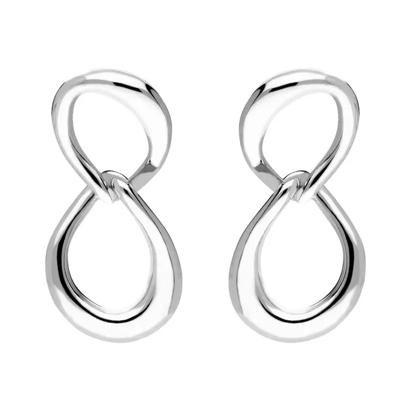 Sterling Silver Infinity Link Stud Earrings D
