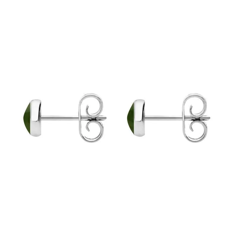 Sterling Silver Jade 5mm Classic Small Round Stud Earrings