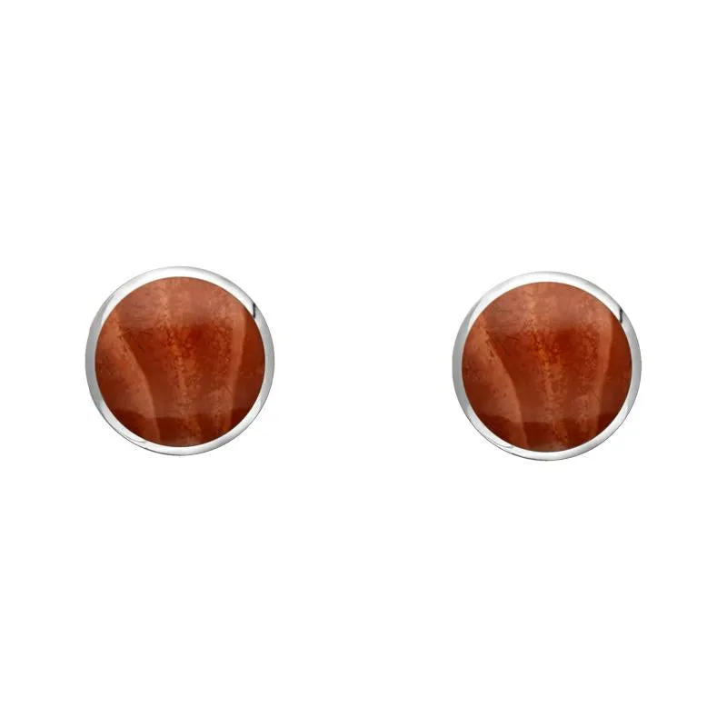 Sterling Silver Jasper 4mm Classic Small Round Stud Earrings