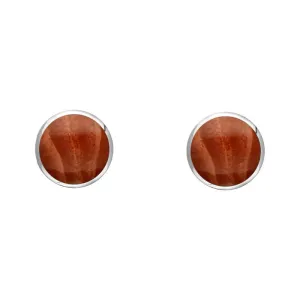 Sterling Silver Jasper 4mm Classic Small Round Stud Earrings