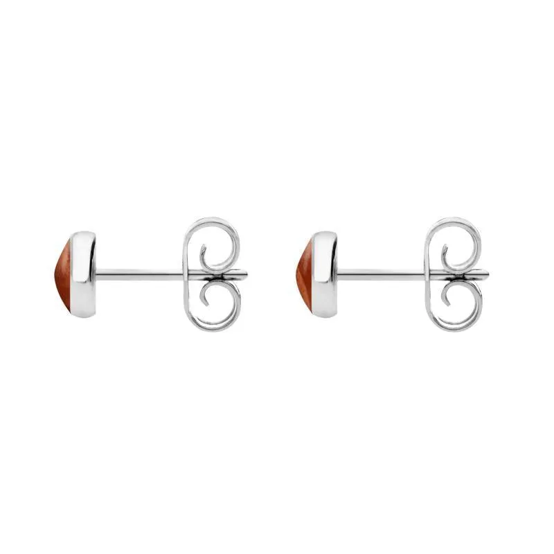 Sterling Silver Jasper 5mm Classic Small Round Stud Earrings