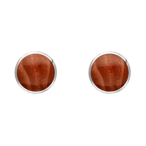 Sterling Silver Jasper 5mm Classic Small Round Stud Earrings