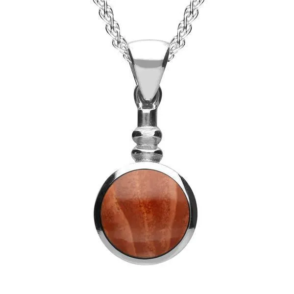 Sterling Silver Jasper Bottle Top Necklace
